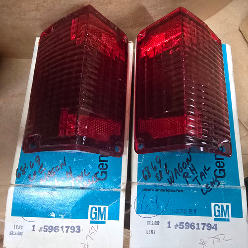 1968-69 El Camino NOS Tail Light Lens (pair)