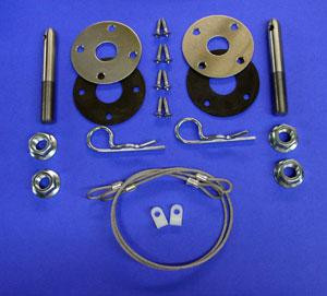 New Chrome Hood Hold Down Pin Kit For 64-72 Chevy Camaro, GTO, Cutlass, Chevelle & More