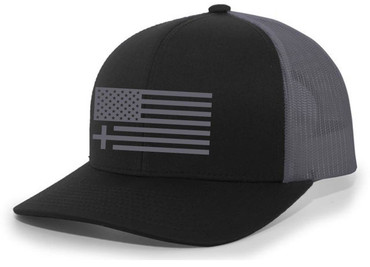 Christian American Flag Cross Trucker