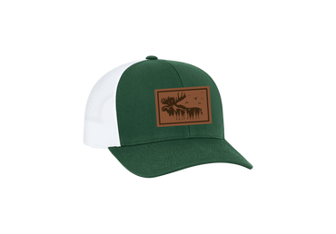 Scenic Moose Leather Patch Trucker