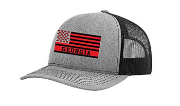 Georgia College Football Team Color Trucker, Heather Grey/Black