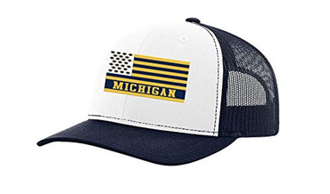 Michigan College Football Team Color Trucker, Navy/White/Navy