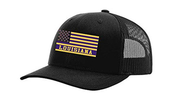 Louisiana College Football Team Color Trucker, Black/Black