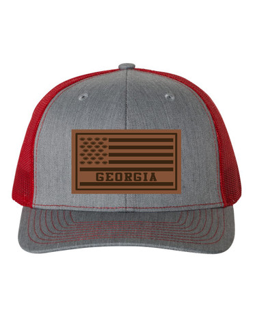 Georgia College Football Leather Patch Trucker, UGA 2