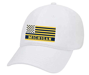 Michigan College Football Team Color Dad Hat, White