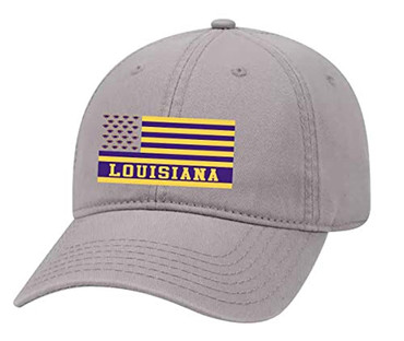 Louisiana College Football Team Color Dad Hat, Light Gray