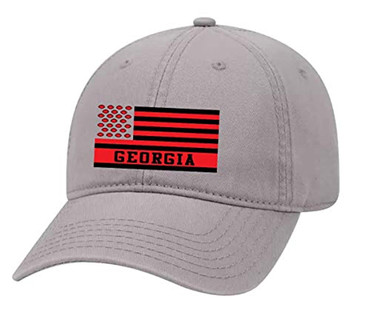 Georgia College Football Team Color Dad Hat, Light Grey