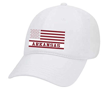 Arkansas College Football Team Color Dad Hat, White