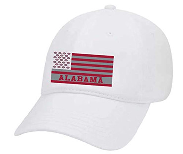 College Football Team Color Dad Hat, Alabama, Crimson/White