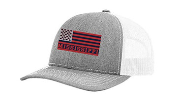 Mississippi College Football Team Color Trucker, Heather Grey/White