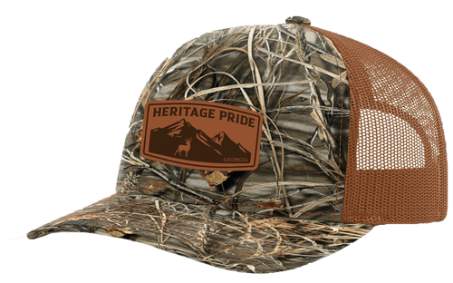 Mountain Range Leather Patch Trucker