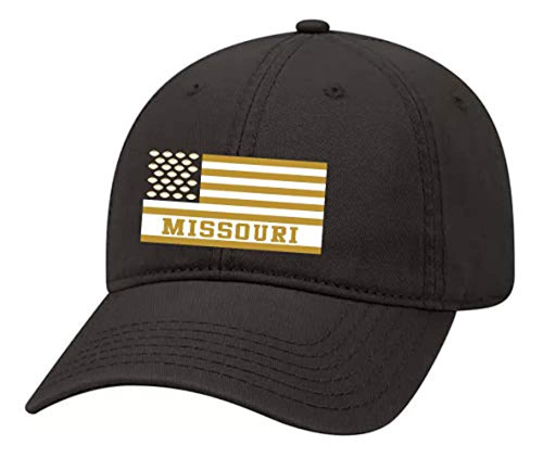 Missouri College Football Team Color Dad Hat, Black