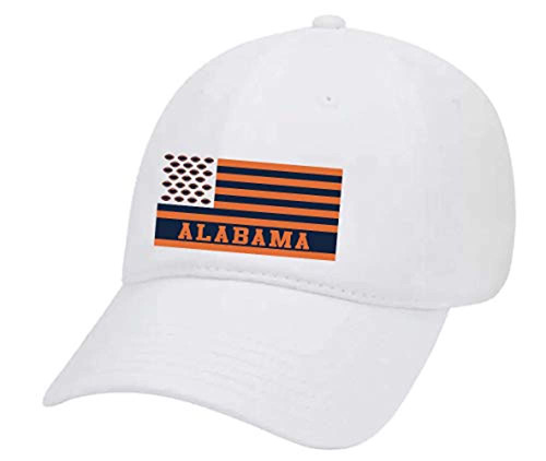 College Football Team Color Dad Hat, Alabama, White