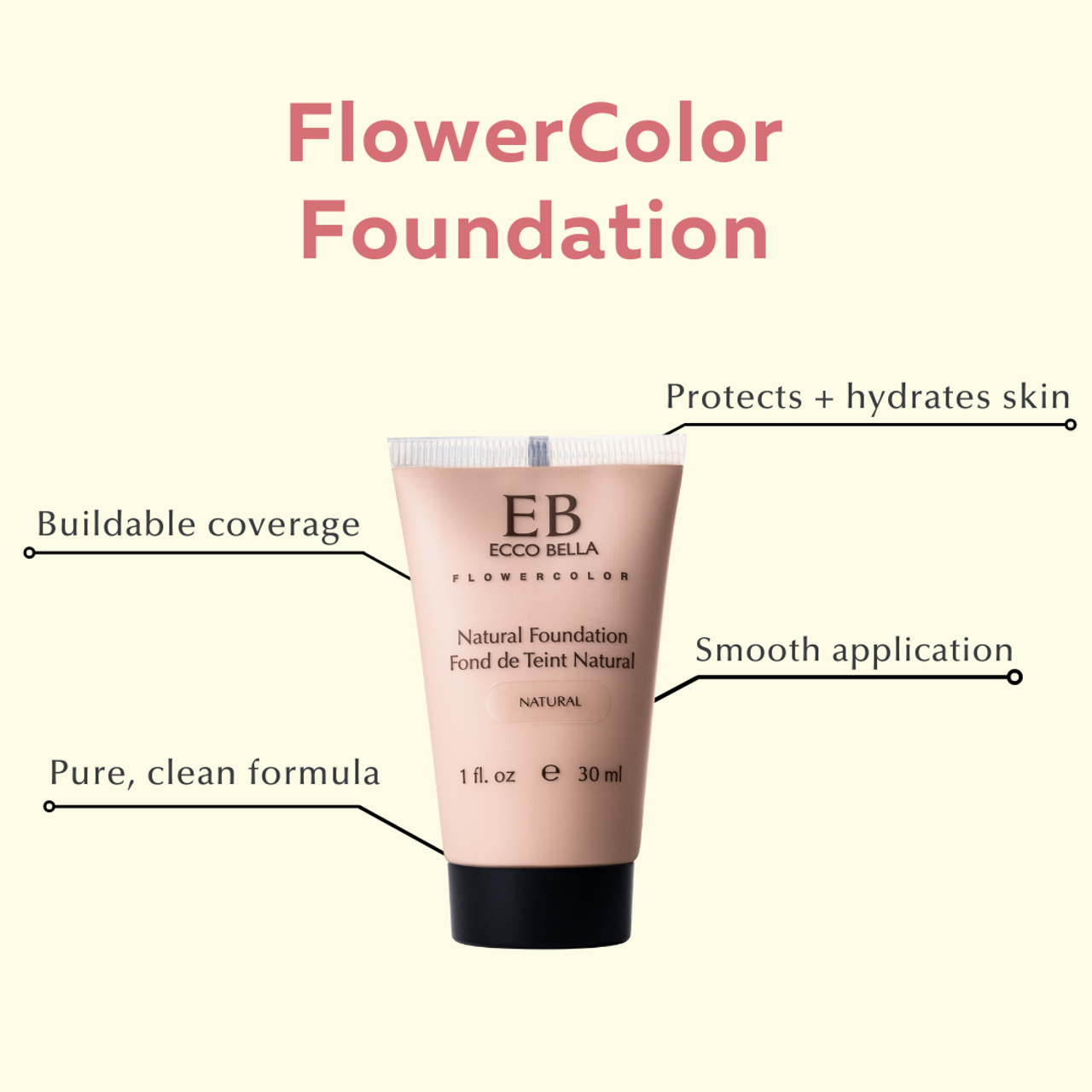 Natural FlowerColor Foundation | Sensitive Skin Foundation | Vegan Concealer Foundation | Ecco