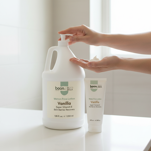 Water-free Vanilla Herbal Body Lotion gallon and 8lz