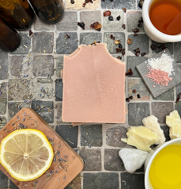 Lavender Cedarwood  Clay + Rosehip Herbal Soap