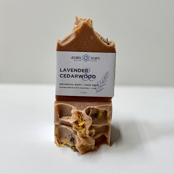Lavender Cedarwood  Clay + Rosehip Herbal Soap
