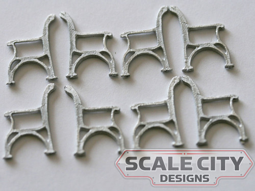 48-698 PARK BENCH ENDS O SCALE FKA KEIL LINE *WOOD NOT INCLUDED