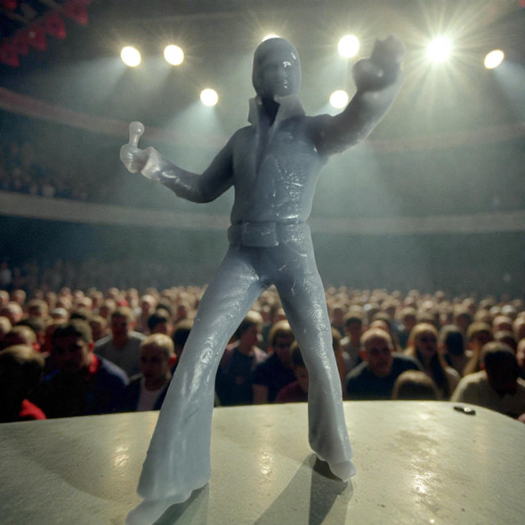 77-1008 "Elvis" Figure Singer with microphone 3D printed O Scale