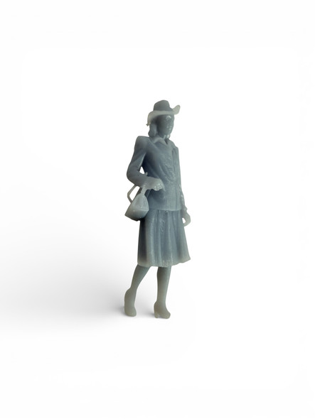 77-1025 20s-30s Woman in hat with purse walking very detailed 3D printed O Scale