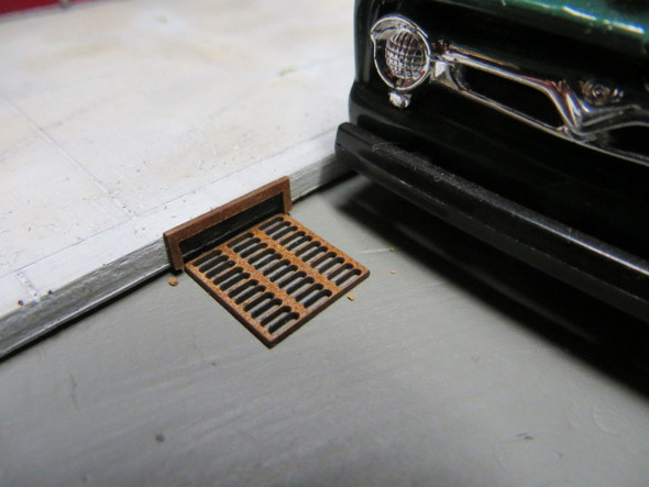 48-4009 Laser Cut sewer rain water catch basin grate curb O Scale storm drain