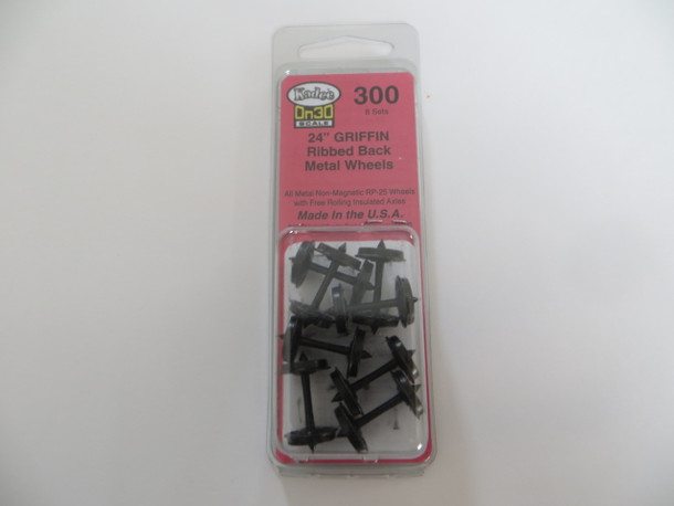300 Kadee® ON30 24" Griffin Ribbed Back Wheelsets 8 sets