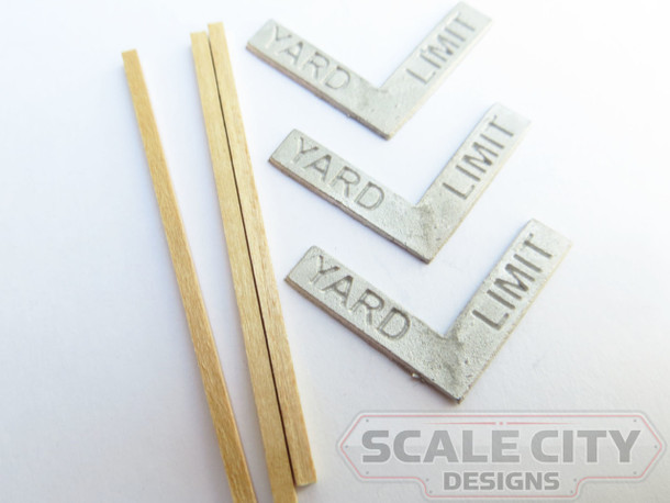 48-647 Yard Limit Sign w/ wood post O scale FKA Keil Line