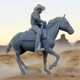 77-1017 Cowboy on horse #3 very detailed 3D printed O Scale
