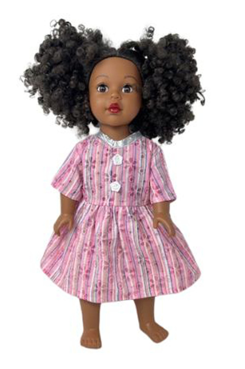 Doll Clothes Superstore Pink Stripe Glitter Dress Fits 18 Inch Girl Dolls LIke American Girl Our Generation My Life Dolls