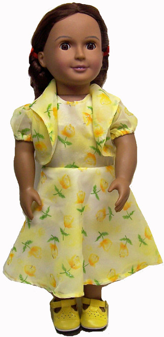 Yellow Sparkle Dress With Jacket Fits 18 Inch Girl Like Our Generation American Girl My Life And 15 Inch Baby Dolls