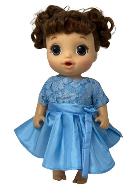 Doll Clothes Superstore Blue Party Dress Fits 14 Inch Baby Alive And Little Baby Dolls