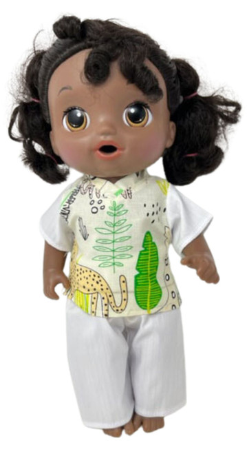 Doll Clothes Superstore Jungle Print Pant Set Fits 14 Inch Baby Alive And Little Baby Dolls Doll Clothes Superstore Jungle Print Pant Set Fits 14 Inch Baby Alive And Little Baby Dolls