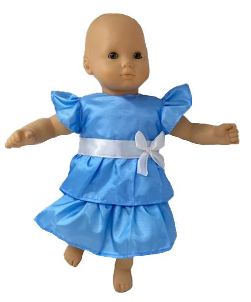 Blue Ruffle Dress Fits `15-16 Inch Baby Dolls