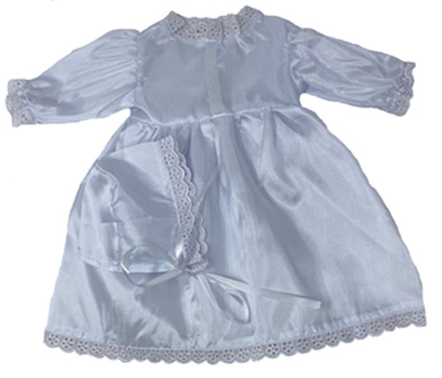 Christening Baptism Communion Dress with Hat Fits 15 inch Baby Dolls