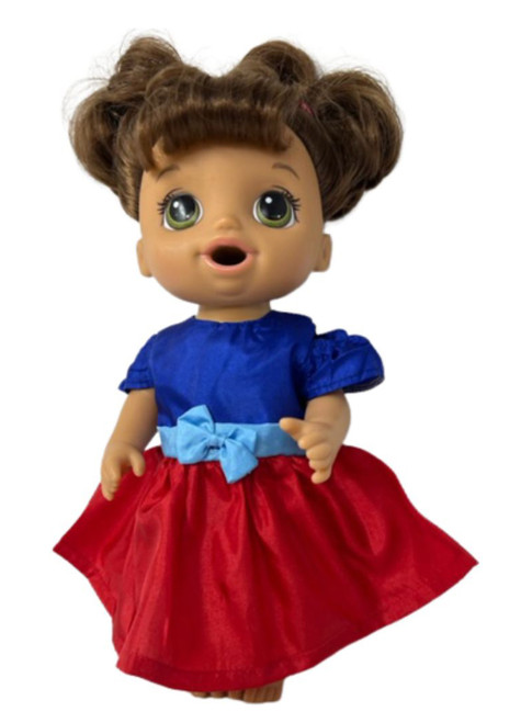 Doll Clothes Superstore Red Blue Dress Fits 12 Inch Baby Alive And Little Baby Dolls