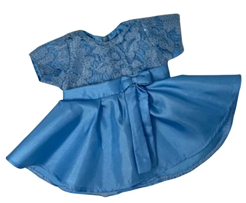 Blue Party Dress Fits 15-16 Inch Baby Dolls and Cabbage Patch Kid dolls.
