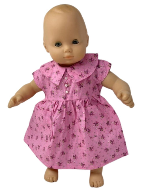 Doll Clothes Superstore Pink And Pearl Dress Also Fits 15-16 Inch Baby Dolls