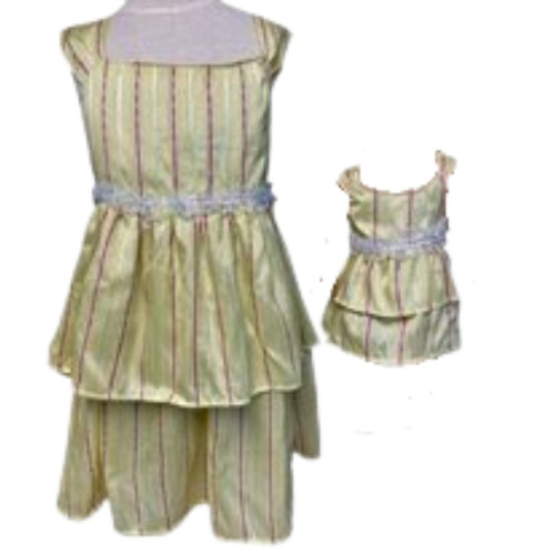 Doll Clothes Superstore Size 5 Matching Girl And Doll Yellow Ruffle Dresses