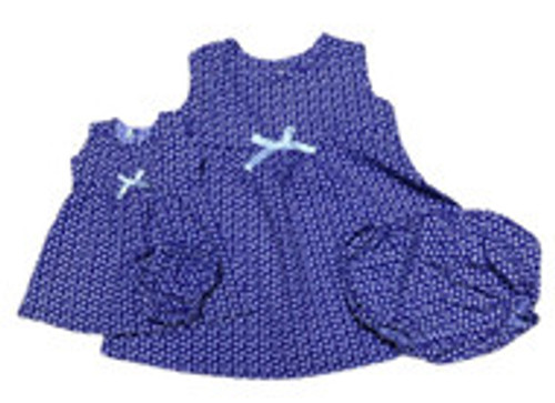 Toddler Medium Size Purple Dot Matching Girl and Doll Clothes