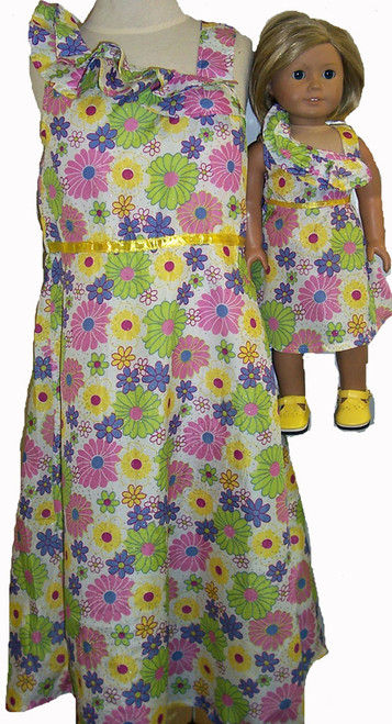 Size 7 This Matching Girl And Doll Dress Rocks, Look And See