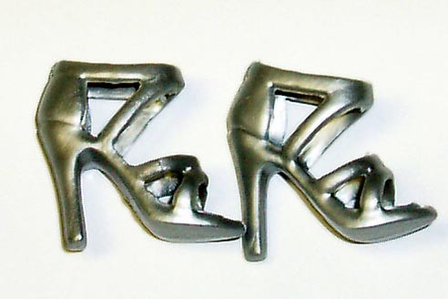 Doll Clothes Superstore Doll Shoes With Lots of Gray Straps fits Barbie and 11 1/2 " Doll