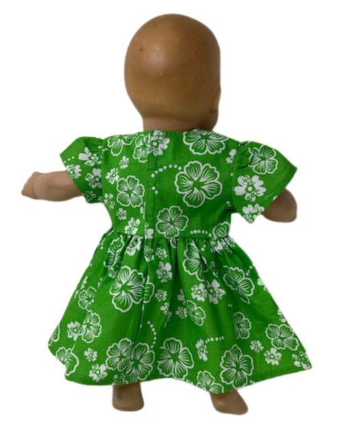green emerald velvet dress Cabbage Patch Kids Preemie Doll - Girl, Light Brown Hair, Green Eyes,