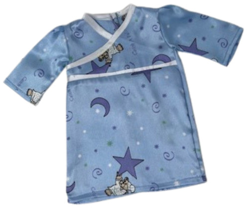 Satin Nightgown With Bear Print Fits 15-16 Inch Baby Dolls