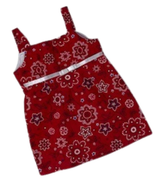 Doll Clothes Superstore Red Bandana Print Sundress Fits Cabbage Patch Kid And 15 -16 Inch Baby Dolls