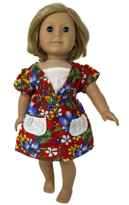 Bright Flower Dress Fits 18 Inch Girl Dolls, Cabbage Patch And 15 Inch Baby Dolls