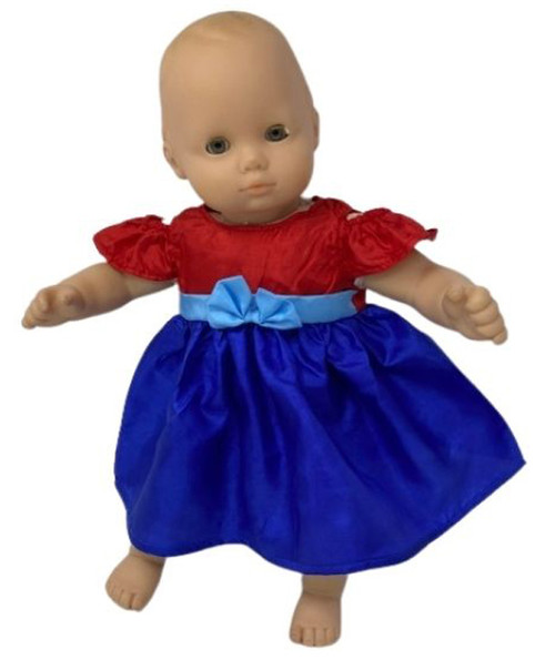 Bright Red And Blue Dress Fits 15 Inch Baby Dolls