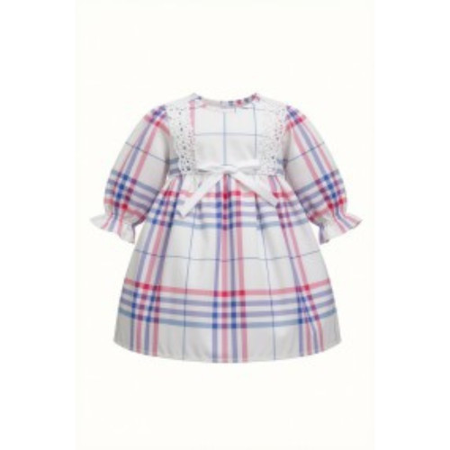 Pink And Purple Print Dress For Big Baby Dolls