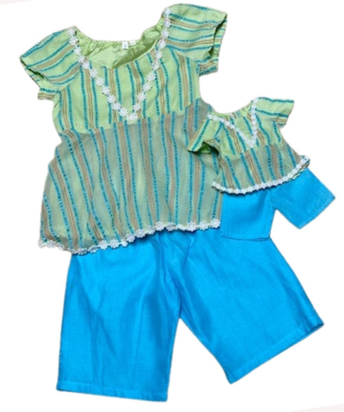 Matching Shorts and Top Girl and Dolls Clothes Size 10 1/2