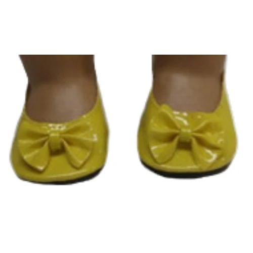 Yellow Bow Shoes fits Bitty Baby