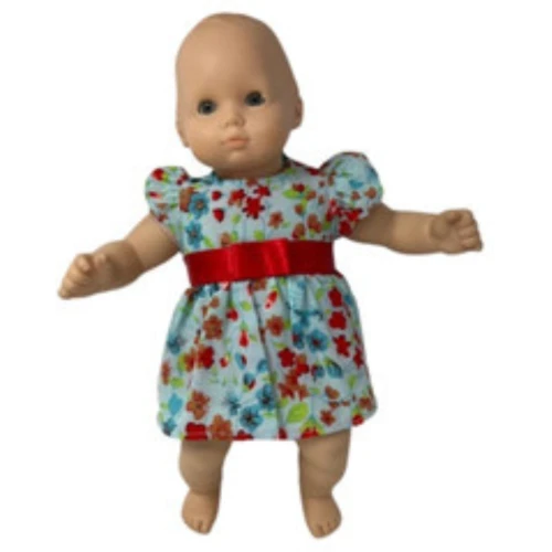 Blue Flowers Dress Fits 15 Inch Baby Dolls
